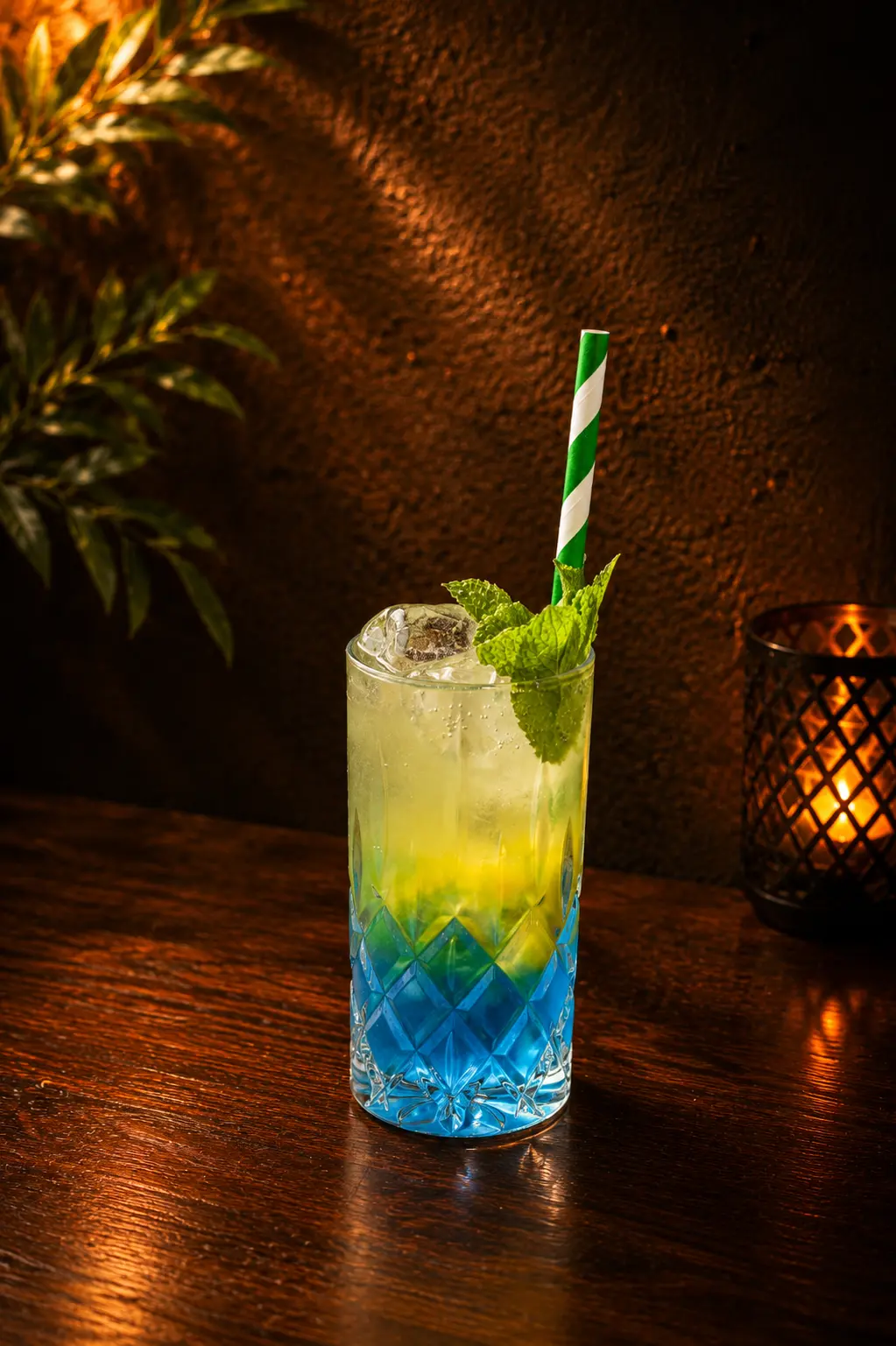 Bunter Cocktail mit Minze